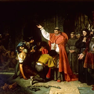 The liberation of Christian prisoners of Oran by Cardinal Francisco Jimenez de Cisneros (1436-1517) par Jover y Casanova, Francisco (1836-1890), 1869 - Oil on canvas, 435x287 - Palacio del Senado de Espana, Madrid