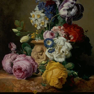 Still Life of Flowers, 1852 (oil on panel)