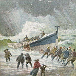 The Lifeboat Service, 1890s (colour litho)