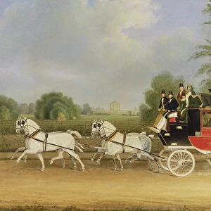 The London-Farringdon Coach Passing Buckland House, Berkshire (oil on canvas)