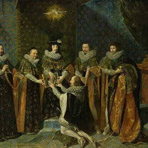 Louis XIII (1601-43) Receiving Henri d Orleans (1595-1663) Duc de Longueville