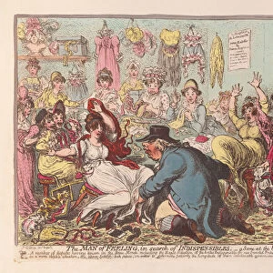 The Man of Feeling in search of Indispensibles; a scene at the little French Milliners