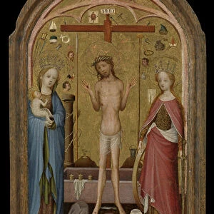 Man of Sorrows with Madonna and Saint Catherine of Alexandria (tempera on panel)
