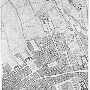 A Map of Bloomsbury and Holborn, London, 1746 (engraving)