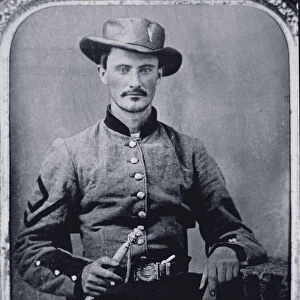Marmaduke Marshall, Confederate Army Soldier (b / w photo)