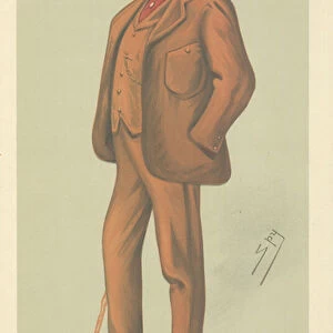 Mr William Stuart Stirling-Crawfurd, Gang forward, 22 November 1879, Vanity Fair cartoon (colour litho)