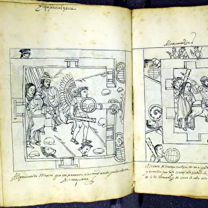 Ms Hunter 242 f. 258v and f. 259r, from Historia de Tlaxcala