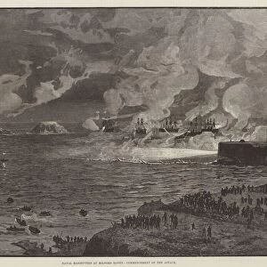 Naval Manoeuvres at Milford Haven, Commencement of the Attack (engraving)