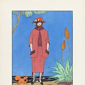 A Palm Beach, At Palm Beach, Florida, USA, Art-deco fashion for the Gazette du Bon Ton, a Parisian fashion magazine published between 1912-1915 and 1919-1925
