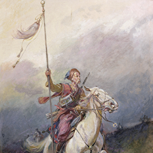 The Pathfinder, a seventeenth century Polish cavalryman on a white charger