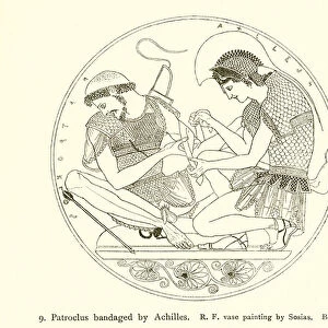 Patroclus bandaged by Achilles (engraving)