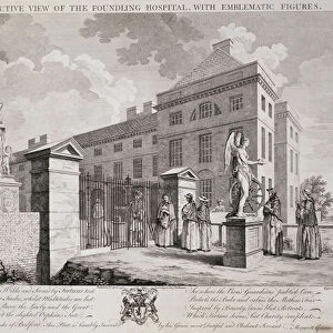 A Perspective view of the Foundling Hospital with Emblematic Figures, 1749 (litho)