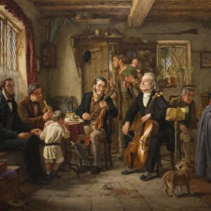 A Philharmonic Rehearsal in a Farmhouse, 1860 (oil on canvas)