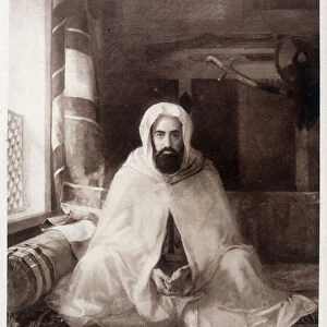 Portrait of Abd - El - Kader (Abd El-Kader) (1807-1883) painted in Constantinople in 1866, by Stanislas Cbebowski - Chantilly Museum
