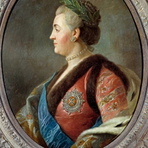 Portrait of Catherine II (1729-1796), Imperator of Russia Painting by Pietro Antonio Rotari (1707-1762) 18th century Sun. 0, 79x0, 63 m - Portrait of Catherine II (1729-1796), Empress of Russia