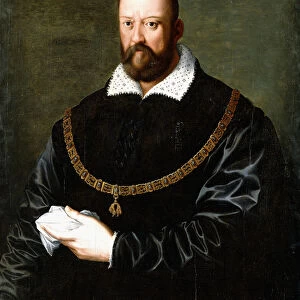 Portrait of Cosimo de Medici I, half-length, wearing the Order of the Golden Fleece