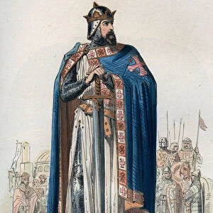 Portrait of Godefroy (Godefroi) de Bouillon (1061-1100) in cross suit