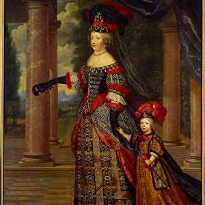 Portrait of Marie Therese of Austria, Queen of France (1638 - 1683) and the Great Dolphin