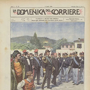 Prince George Of Greece Passes In Chania The Infantry Battalion Returned Tests In Italy (Colour Litho)