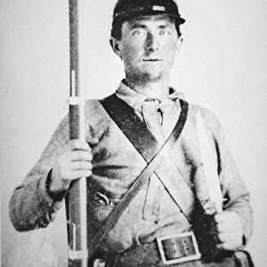 Private John LeRoy Williams, Confederate Army Soldier (b / w photo)