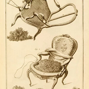 The process of upholstering a chair, from the Encyclopedie des Sciences et