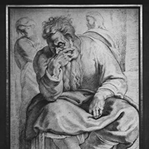 The Prophet Jeremiah, after Michelangelo Buonarroti (pierre noire & red chalk on paper)