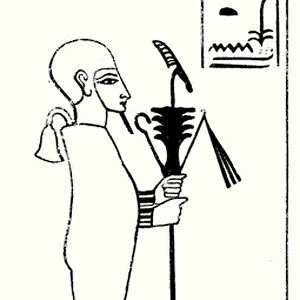 Ptah, ancient Egyptian god of craftsmen and architects (engraving)