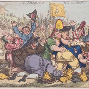 The Reception in Holland, published by Hannah Humphrey in 1799 (hand-coloured etching)
