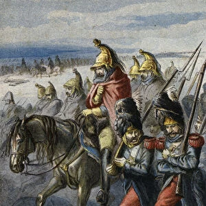 The Retreat from Moscow (colour litho)