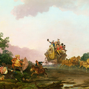 Revellers on a Coach, c. 1785-90 (oil on canvas)