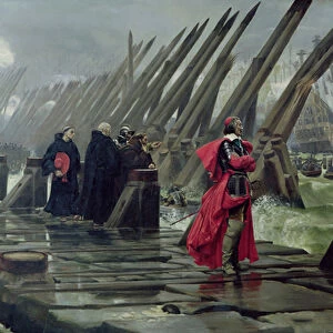 Richelieu (1585-1642) on the sea wall at La Rochelle, 1881 (oil on canvas) (see also
