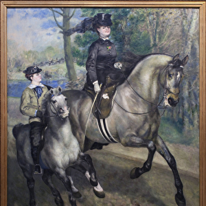 Riding at the Bois de Boulogne (Hauts de Seine). Painting by Auguste Renoir (1841-1919)