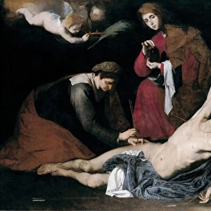 Saint Sebastien soigne par les Saintes Femmes - Peinture de Jose de Ribera dit il Spagnoletto "l Espagnolet"(1591-1652), vers 1621, 180, 3x232 cm - Saint Sebastian Tended by the Holy Women