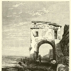 Seashore near Savona (engraving)