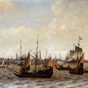 Shipping of Antwerp (oil on canvas)