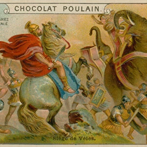 Siege of Veii, Chocolat Poulain trade card (colour litho)