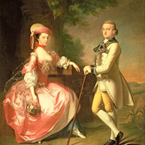 Sir John Pole, 5th Baronet, and his Wife, Elizabeth, 1755 (oil on canvas)
