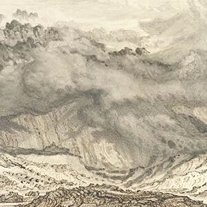 Snowdon, An Approaching Storm, 1853 (pen & grey wash on paper)