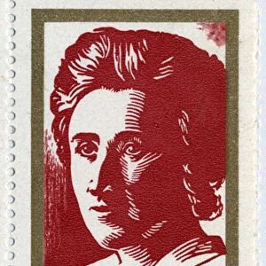 Stamp representing Rosa Luxembourg (or Luxemburg, 1870-1919