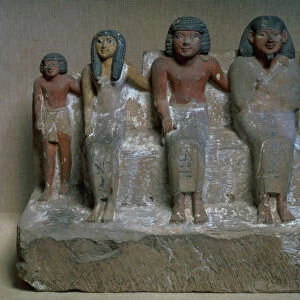 Statuette of a family group (pigment on chalk)
