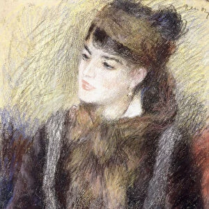 Study of a Woman, (pastel on paper mounted at the edges on board)