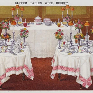Supper Tables with Buffet (chromolitho)