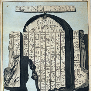 Table of hieroglyphs found in Axoum (Aksoum) - in "