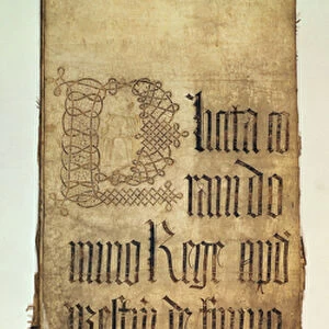 Title page of the Kings Bench plea roll for Hilary Term, 1487 (vellum)