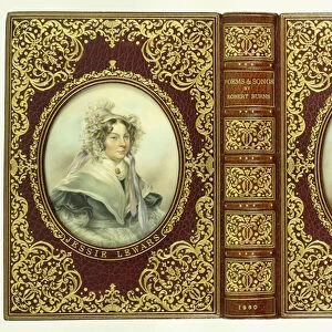 Upper and lower covers, and spine, with oval portraits of Robert Burns and Jessie Lewars