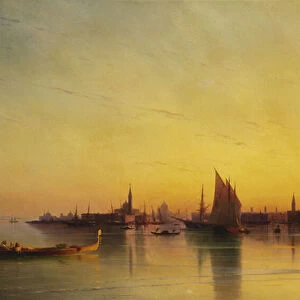 Venice from the Lagoon at Sunset, 1873 (oil on canvas)