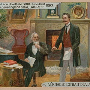 Verdi and Boito Compose Falstaff (chromolitho)