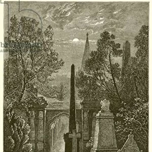 View in Highgate Cemetery (engraving)