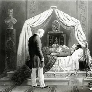 The wax model of the Duke of Wellington gazing at Napoleon, c. 1840 (wax & mixed media)