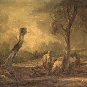 The Wood Cutters (oil on canvas)